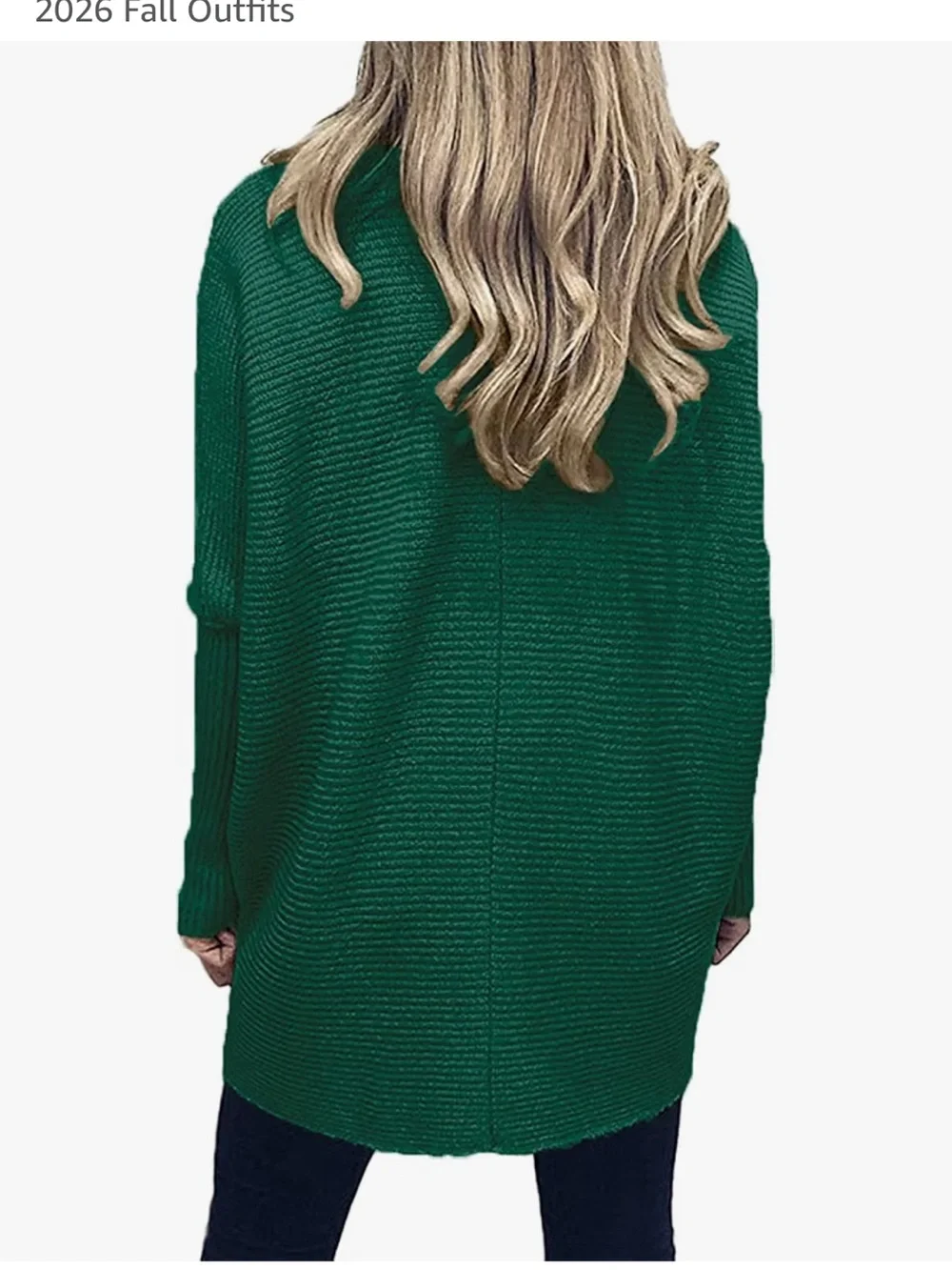 Amazon Women's Emerald Green Ribbed Turtleneck Sweater